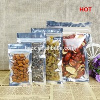 2018 Hot Sale Aluminum foil laminated /Clear custom printed mylar bags with ziplock for Snack