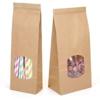 stand up kraft paper bag with clear window